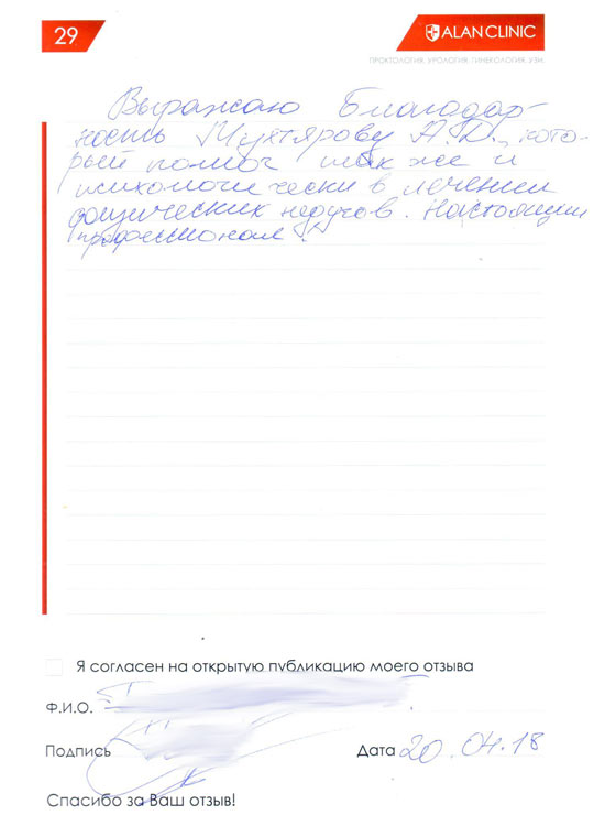 Отзыв о враче урологе Мухтярове Алмазе Дамировиче - от 20.04.2018 Отзыв о враче урологе Мухтярове Алмазе Дамировиче - от 20.04.2018